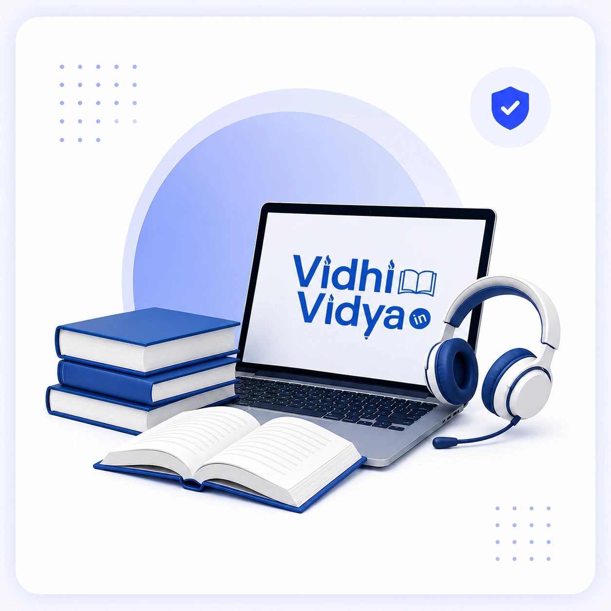 a laptop for online admission guidance with books and digital learning resources